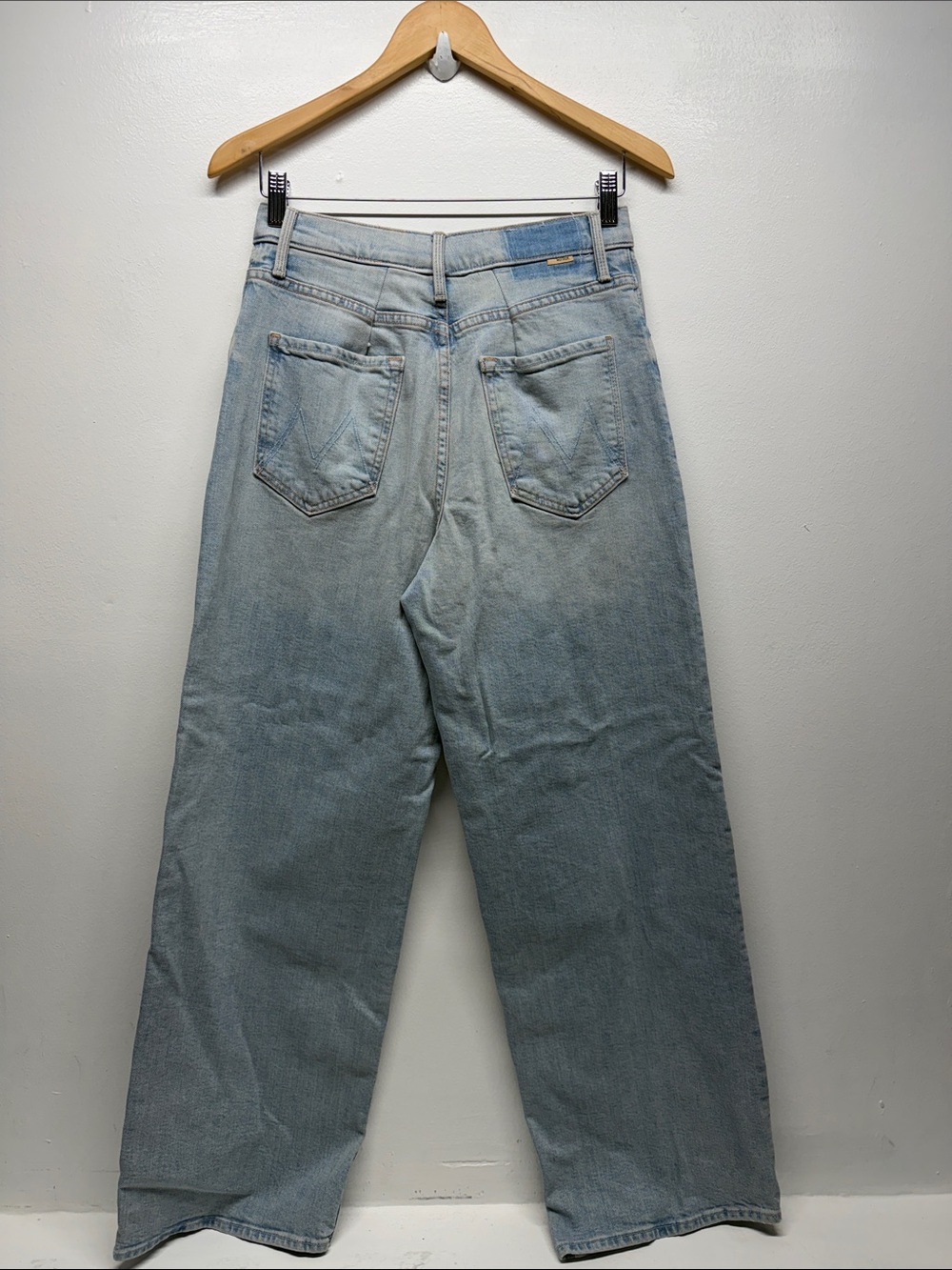 Mother High Waisted Spinner Skimp Jeans Pre Party Cotton Denim Button Blue 28 - Picture 4 of 10